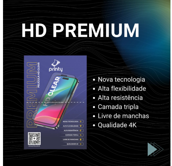 Película Clear Premium Ultra HD Printy Pacote 50 UN