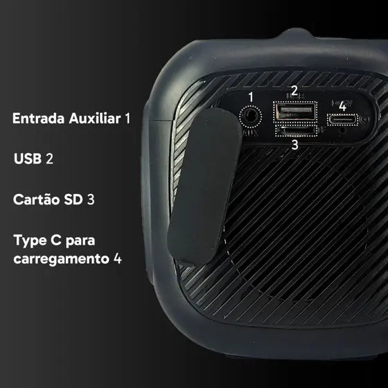 Caixa de som portátil bluetooth